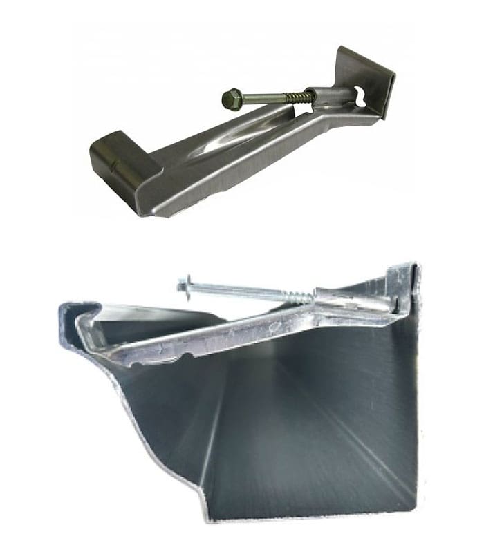 Hidden gutter hangers with fastening screws